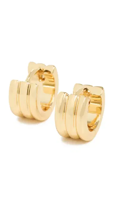 Gorjana Reed Huggie Hoop Earrings Gold One Size | Thumbnail 5