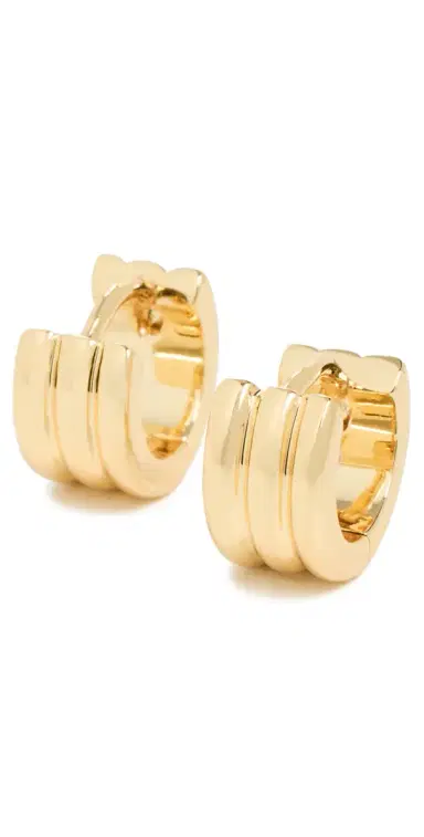 Gorjana Reed Huggie Hoop Earrings Gold One Size | Thumbnail 1