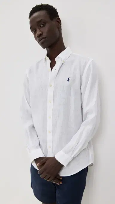 Polo Ralph Lauren Long Sleeve Linen Shirt Ceramic White | Thumbnail 2