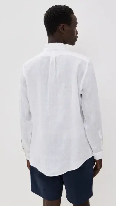 Polo Ralph Lauren Long Sleeve Linen Shirt Ceramic White | Thumbnail 3