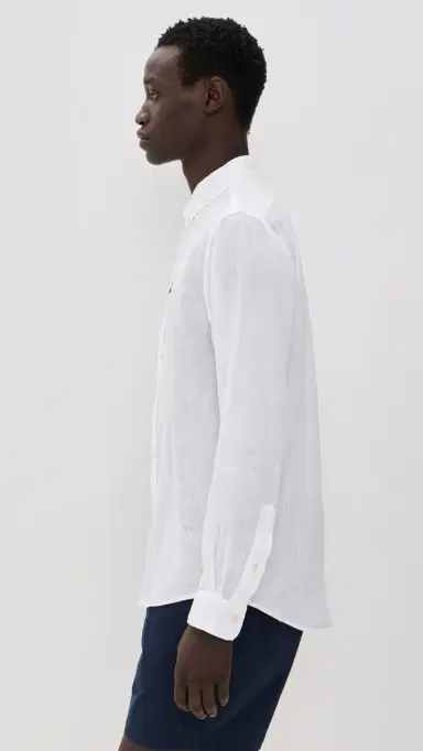 Polo Ralph Lauren Long Sleeve Linen Shirt Ceramic White | Thumbnail 4