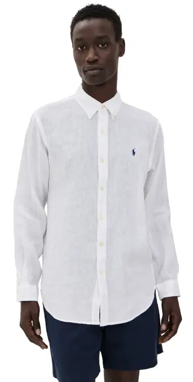 Polo Ralph Lauren Long Sleeve Linen Shirt Ceramic White | Thumbnail 1