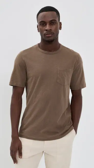 Faherty Sunwashed Pocket Tee Island Brown | Thumbnail 2