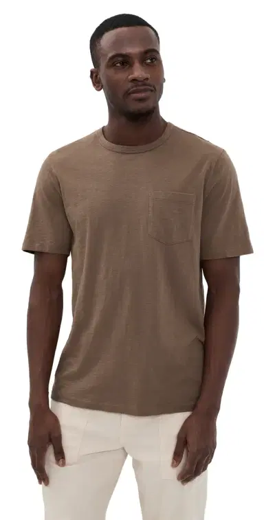 Faherty Sunwashed Pocket Tee Island Brown | Thumbnail 1