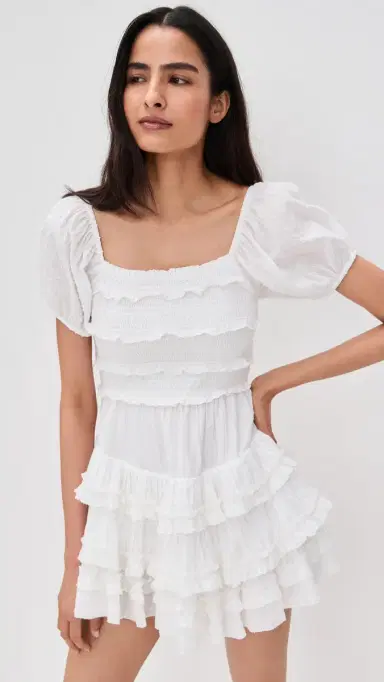 LoveShackFancy Fellows Dress Optic White | Thumbnail 2