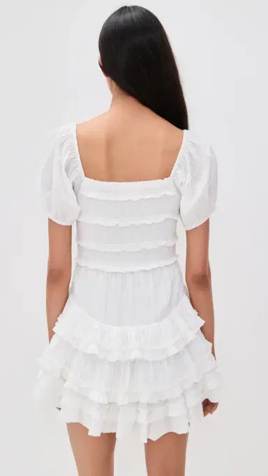 LoveShackFancy Fellows Dress Optic White | Thumbnail 3