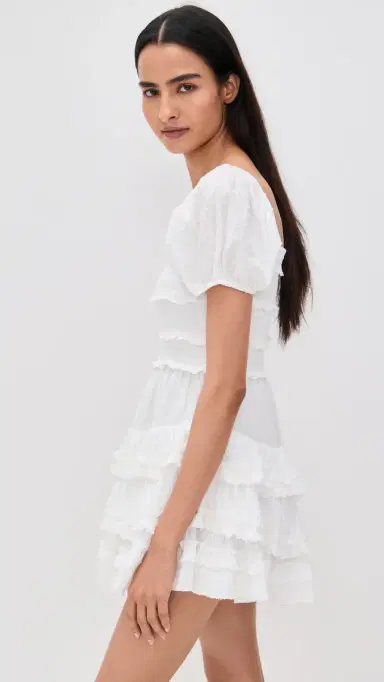 LoveShackFancy Fellows Dress Optic White | Thumbnail 4