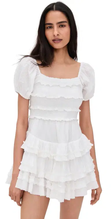 LoveShackFancy Fellows Dress Optic White | Thumbnail 1