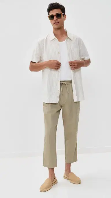 Universal Works Twill Hi Water Trousers Stone | Thumbnail 5