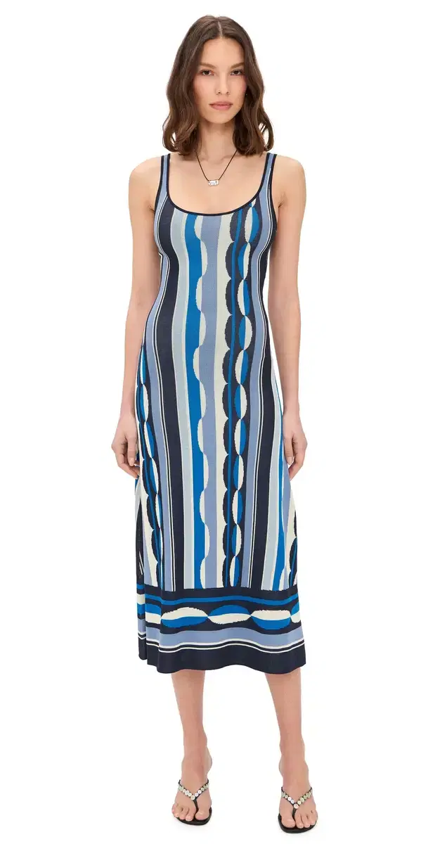 MISA Tali Dress Geo Stripe Knit