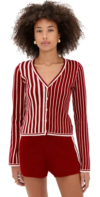 State & Lake Game Day Cardigan Burgundy L | Thumbnail 1