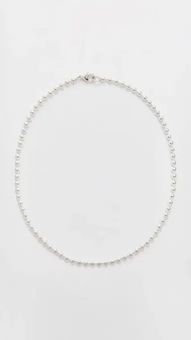 Zoë Chicco Sterling Silver 4mm Bead Chain Necklace Sterling Silver One Size | Thumbnail 2