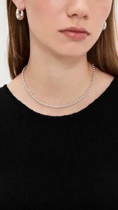 Zoë Chicco Sterling Silver 4mm Bead Chain Necklace Sterling Silver One Size | Thumbnail 3