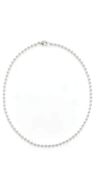 Zoë Chicco Sterling Silver 4mm Bead Chain Necklace Sterling Silver One Size | Thumbnail 1