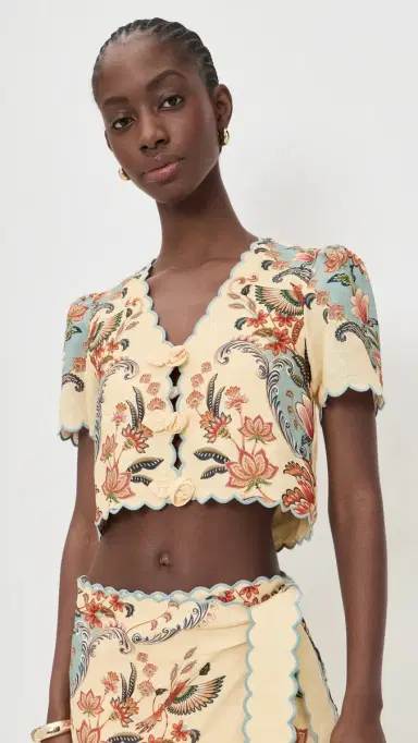 FARM Rio Beauty Butter Short Sleeve Top Boho Beauty Butter | Thumbnail 2 FARM Rio Beauty Butter Short Sleeve Top Boho Beauty Butter | Thumbnail 2