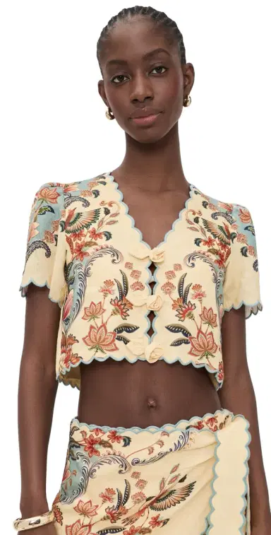 FARM Rio Beauty Butter Short Sleeve Top Boho Beauty Butter | Thumbnail 1 FARM Rio Beauty Butter Short Sleeve Top Boho Beauty Butter | Thumbnail 1