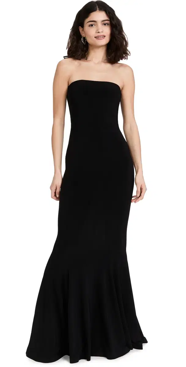 Strapless Fishtail Gown Black