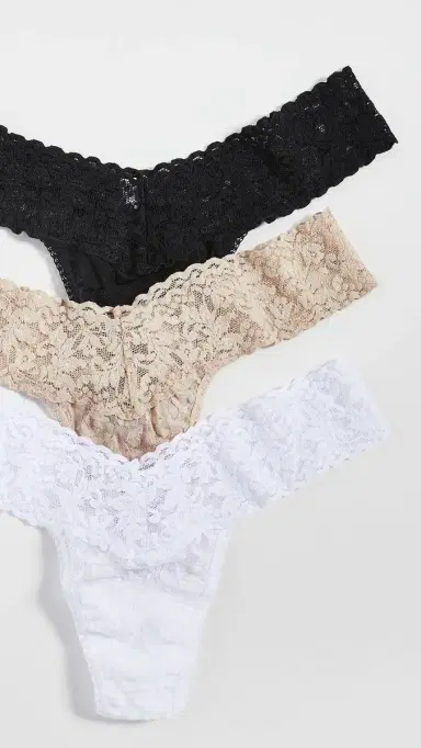 Hanky Panky Signature Lace Low Rise Thong 3 Pack Multi One Size | Thumbnail 2