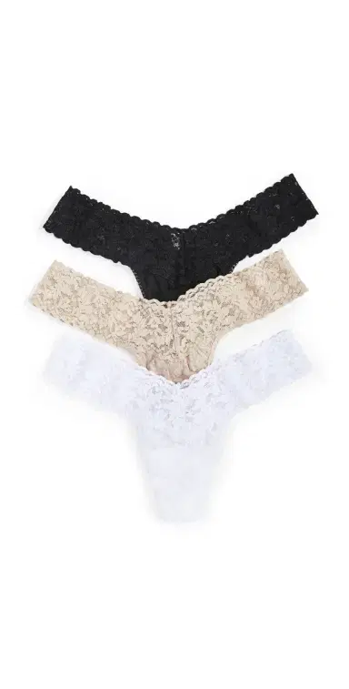 Hanky Panky Signature Lace Low Rise Thong 3 Pack Multi One Size | Thumbnail 1