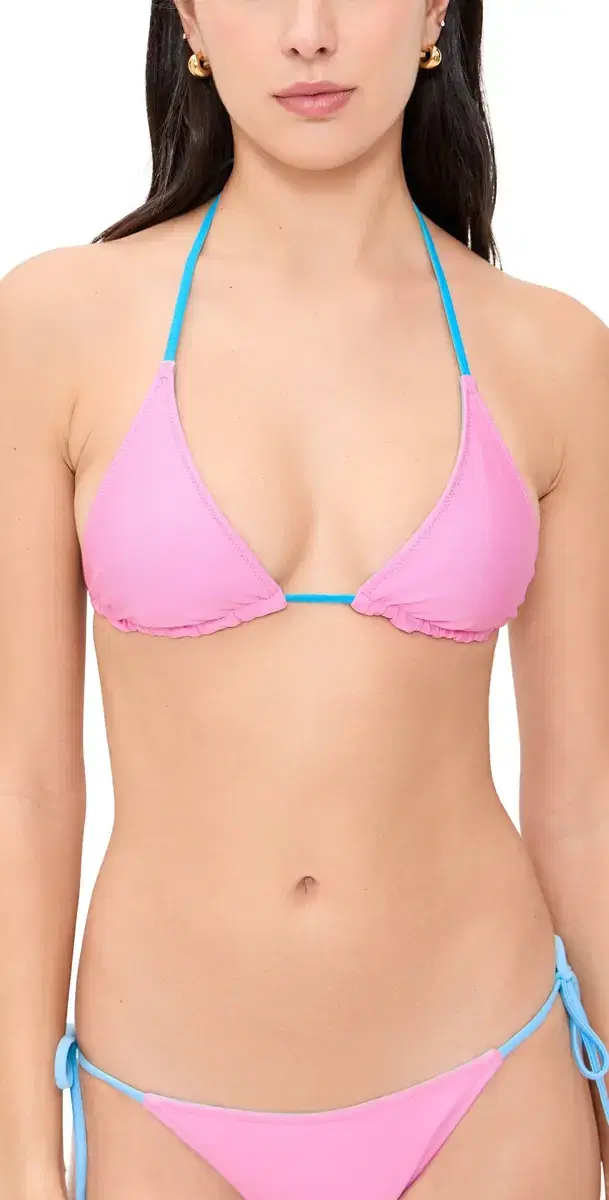 The Ines Reversible Bikini Top Reversible Bonbon/Ocean ist