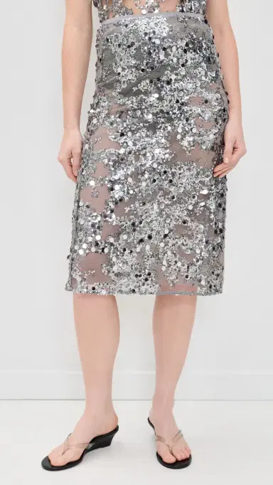 BAUM UND PFERDGARTEN Shania Sequin Skirt Grey Sequins | Thumbnail 3