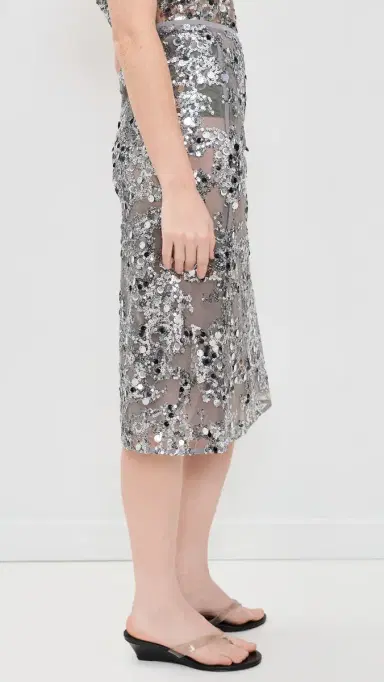 BAUM UND PFERDGARTEN Shania Sequin Skirt Grey Sequins | Thumbnail 5