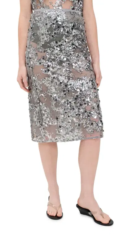 BAUM UND PFERDGARTEN Shania Sequin Skirt Grey Sequins | Thumbnail 1