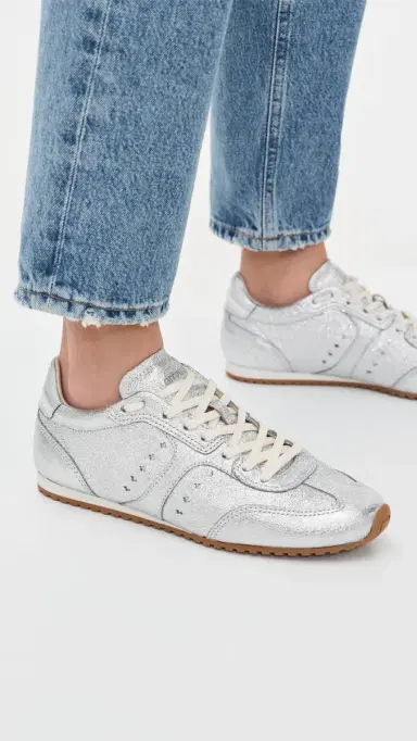 Larroudé Stella Sneakers Silver Metallic Leather 5 | Thumbnail 3