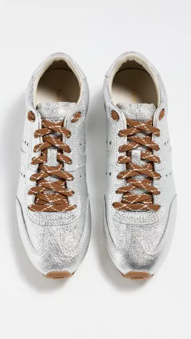 Larroudé Stella Sneakers Silver Metallic Leather 5 | Thumbnail 5