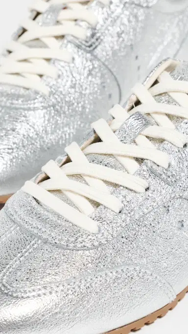Larroudé Stella Sneakers Silver Metallic Leather 5 | Thumbnail 6