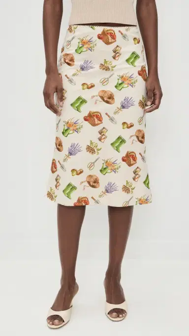 Bailey Rose Printed Midi Skirt Cream | Thumbnail 2 Bailey Rose Printed Midi Skirt Cream | Thumbnail 2
