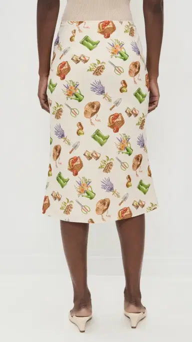 Bailey Rose Printed Midi Skirt Cream | Thumbnail 3 Bailey Rose Printed Midi Skirt Cream | Thumbnail 3