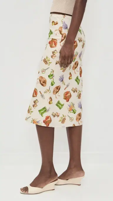 Bailey Rose Printed Midi Skirt Cream | Thumbnail 4 Bailey Rose Printed Midi Skirt Cream | Thumbnail 4