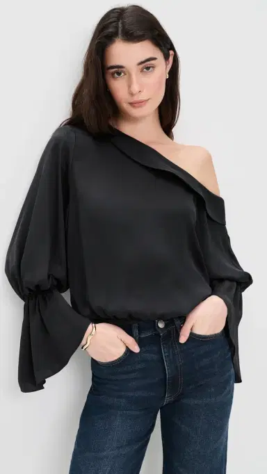 Ramy Brook Sammy Blouse Black | Thumbnail 2