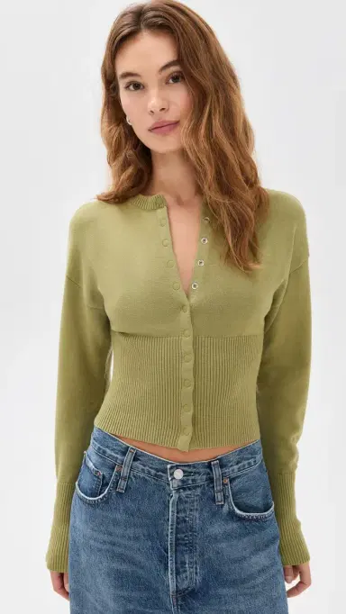 Lioness Head In The Clouds Cardigan Olive | Thumbnail 2