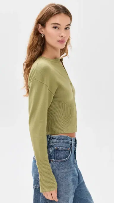 Lioness Head In The Clouds Cardigan Olive | Thumbnail 4