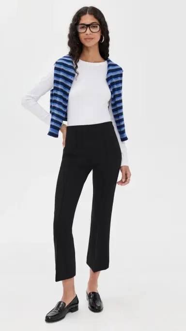 rag & bone Irina Ponte Kick Flare Trousers Black L | Thumbnail 5