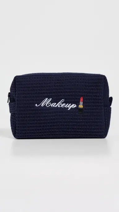 Abbode Makeup Waffle Pouch Navy One Size | Thumbnail 2