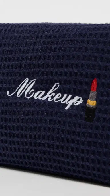 Abbode Makeup Waffle Pouch Navy One Size | Thumbnail 4