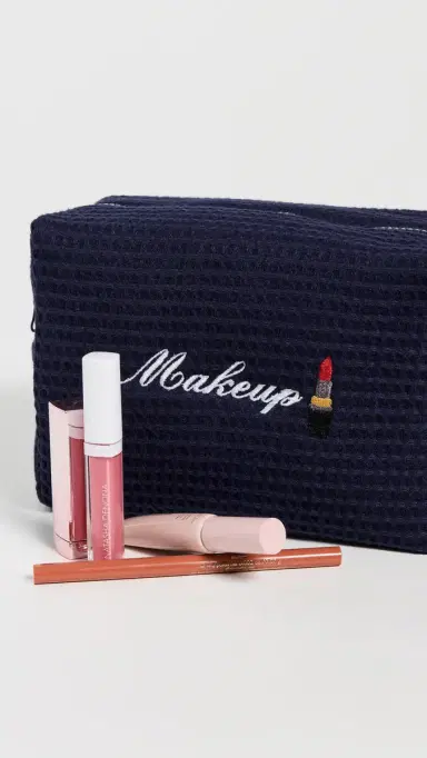 Abbode Makeup Waffle Pouch Navy One Size | Thumbnail 5
