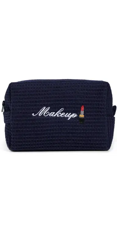 Abbode Makeup Waffle Pouch Navy One Size | Thumbnail 1