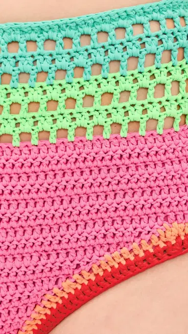 BEACH RIOT Karmen Crochet Bikini Bottoms Aqua Haze Crochet L | Thumbnail 5