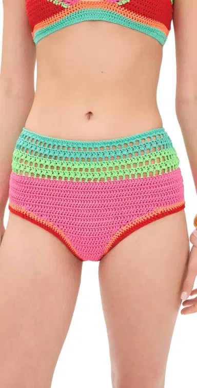 BEACH RIOT Karmen Crochet Bikini Bottoms Aqua Haze Crochet L | Thumbnail 1