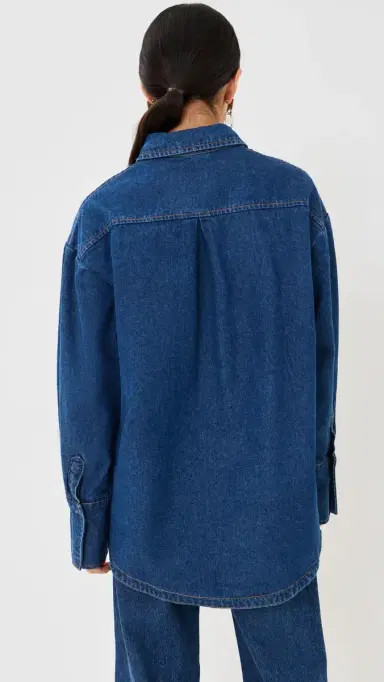 LIONESS Off Duty Denim Shirt Dark Denim | Thumbnail 3 LIONESS Off Duty Denim Shirt Dark Denim | Thumbnail 3