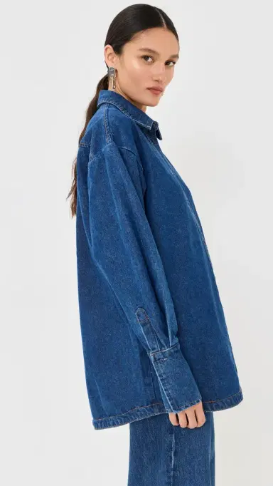 LIONESS Off Duty Denim Shirt Dark Denim | Thumbnail 4 LIONESS Off Duty Denim Shirt Dark Denim | Thumbnail 4