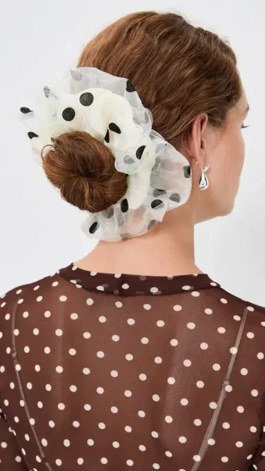 Lele Sadoughi Oversized Polka Dot Scrunchie One Size | Thumbnail 3 Lele Sadoughi Oversized Polka Dot Scrunchie One Size | Thumbnail 3