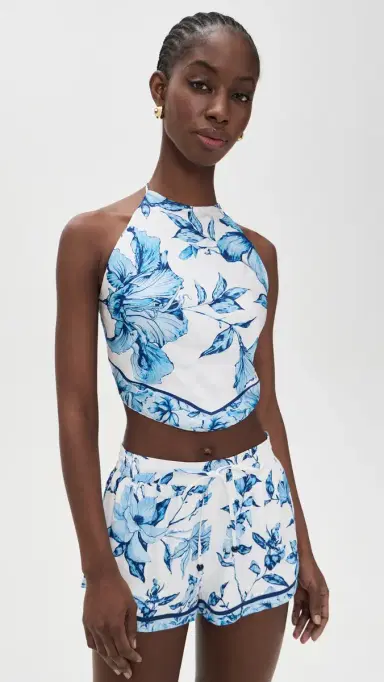 ROCOCO SAND Halter Neck Top White Blue | Thumbnail 2