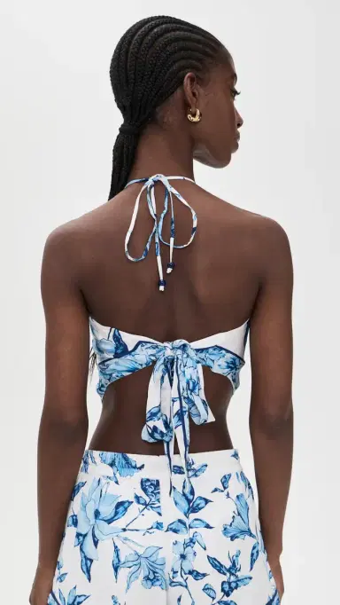 ROCOCO SAND Halter Neck Top White Blue | Thumbnail 3