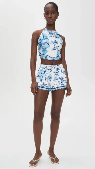 ROCOCO SAND Halter Neck Top White Blue | Thumbnail 5