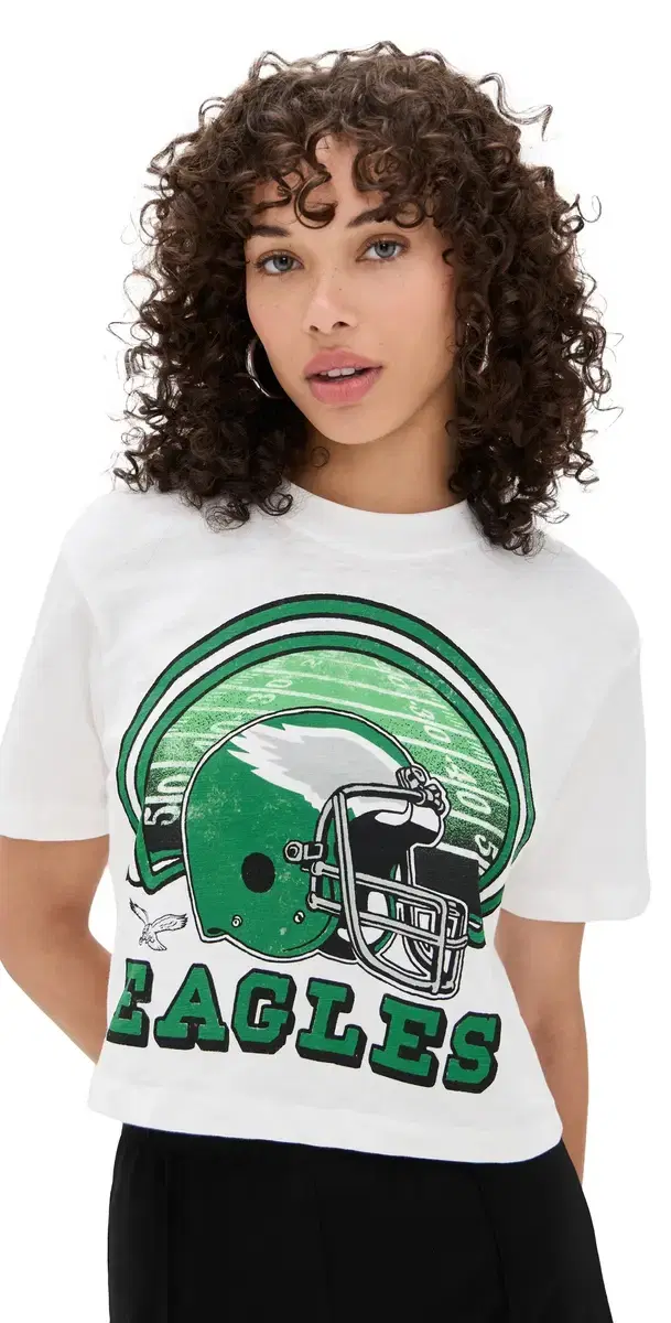 Eagles Game Time MN Crop Tee Vintage White